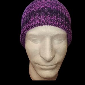 Purple Knit Beanie Hat
